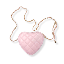 DOE A DEAR- PINK QUILTED LEATHER HEART PURSE