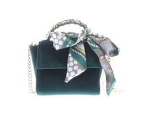 DOE A DEAR- EMERALD GREEN VELVET CROSSBODY W/ CHAIN
