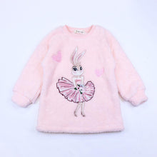DOE A DEAR- MISS PINK FUR BUNNY TUNIC SWEATSHIRT