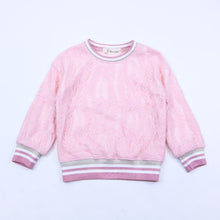 DOE A DEAR- PINK LACE ALL OVER SWEATER