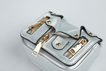 DOE A DEAR- LEATHER MINI MOTORCYCLE PURSE IN SILVER
