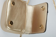 DOE A DEAR- LEATHER MINI MOTORCYCLE PURSE IN GOLD