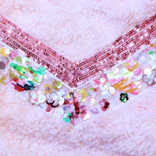 DOE A DEAR- AMBUR CLUSTERED SEQUIN FUR SWEATSHIRT IN PINK