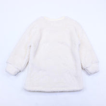DOE A DEAR- MISS PINK FUR BUNNY TUNIC SWEATSHIRT IN WHITE