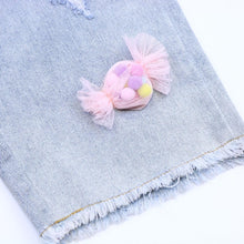 DOE A DEAR- 3-D CANDY WIDE LEG DISTRESS JEANS