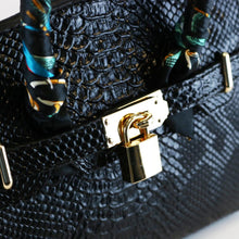 DOE A DEAR- SNAKESKIN BURK W/ SCARF IN BLACK