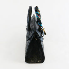 DOE A DEAR- SNAKESKIN BURK W/ SCARF IN BLACK