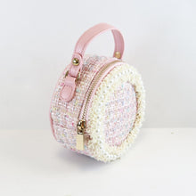 DOE A DEAR- PEARL TRIM TWEED ROUND PURSE