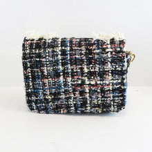 DOE A DEAR- PEARL TRIM TWEED PURSE IN BLACK
