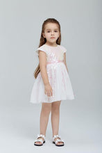 DOE A DEAR- WHITE SEQUINED TASSEL TULLE DRESS