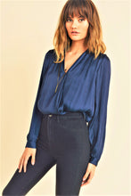 RESET BY JANE- JADIA LONG SLEEVE CROSSOVER SILKY BODYSUIT