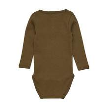 MINYMO- ORGANIC LONG SLEEVED DARK OLIVE ONESIE