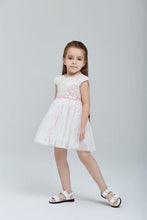 DOE A DEAR- WHITE SEQUINED TASSEL TULLE DRESS