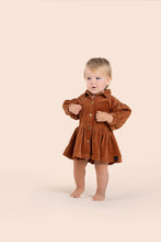 OMAMIMINI- BABY CORDUROY SHIRT DRESS IN RUST
