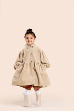 OMAMIMINI- GIRLS CORDUROY SHIRT DRESS IN BEIGE