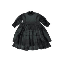 OMAMIMINI- BLACK LONG SLEEVE PLEATED ORGANZA TULLE DRESS