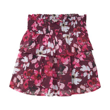 CREAMIE MAROON DOBBY FLORAL SKIRT
