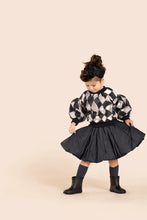 OMAMIMINI- TULLE & TERRY BLACK AND WHITE ORGANZA SWEATSHIRT