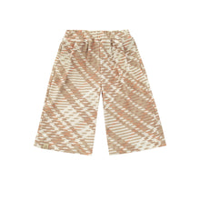 OMAMIMINI- KIDS WIDE PULL-ON PANTS IN BEIGE/PLAID