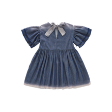 OMAMIMINI- FIT & FLARE DENIM DRESS IN NAVY