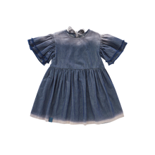 OMAMIMINI- FIT & FLARE DENIM DRESS IN NAVY