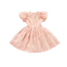 OMAMIMINI- FIT & FLARE DRESS WITH PUFF SLEEVES IN PINK