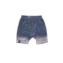OMAMIMINI- DROP CROTCH DENIM SHORTS IN NAVY