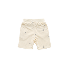 OMAMIMINI- CREAM PRINTED TERRY CLOTH SHORTS