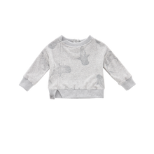 OMAMIMINI- BABY TERRY GREY WHALE SHARKS PRINT SWEATSHIRT