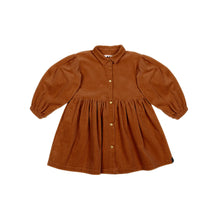 OMAMIMINI- GIRLS CORDUROY SHIRT DRESS IN RUST