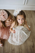 PETITE HAILEY- GOLD POLKADOT BOW CLIP