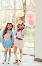 PETITE HAILEY- WAVY LAYERED SKIRT IN SOFT PINK