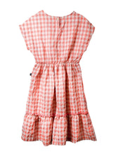 PETITE HAILEY- ORANGE CHECKER OVERSIZED DRESS