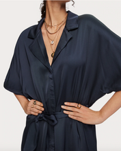 SCOTCH & SODA- NAVY VISCOSE SATIN SHIRT DRESS