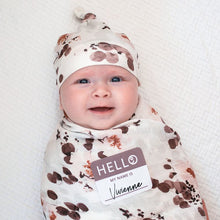 LULUJO- HELLO WORLD BLANKET & KNOTTED HAT - EUCALYPTUS