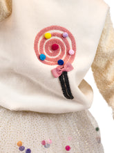 DOE A DEAR - L/S TAN CREWNECK LOLLIPOP SWEATER