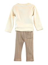 LITTLE WHO - BEIGE L/S FUR BEAR SWEATER