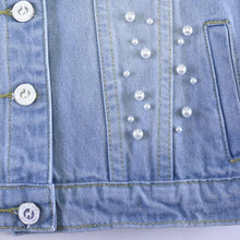 DOE A DEAR- 80'S INSPIRED DENIM PEARL JACKET