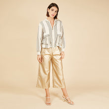FRNCH PARIS- PAQUITA GOLD WOVEN PANTS