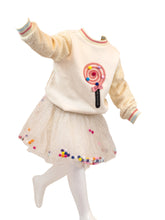 DOE A DEAR - L/S TAN CREWNECK LOLLIPOP SWEATER