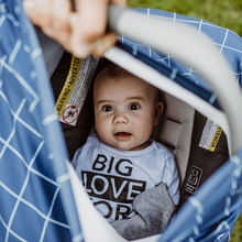 Multi use baby cover - Navy Blue Grid