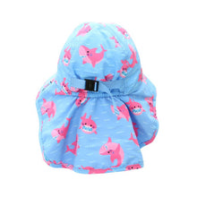 ZOOCCHINI- BABY/TODDLER CAPE SUNHAT - PINK SHARK