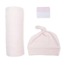 LULUJO- HELLO WORLD BLANKET & KNOTTED HAT IN PINK