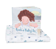 LULUJO- ROCK-A-BABY-JO COTTON SWADDLE & BOOK